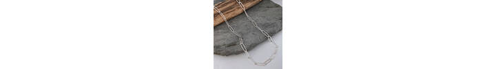 Handmade silver long links chain necklace