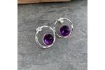 Round Amethyst earrings 2