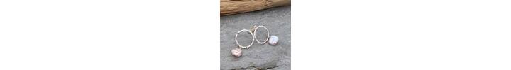 Pink keshi pearl earrings