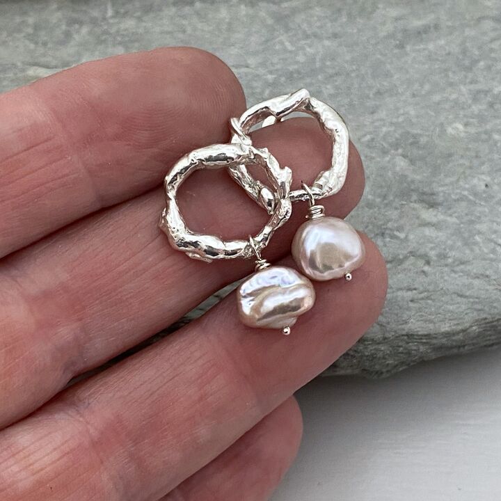 Pink pearl earrings 3
