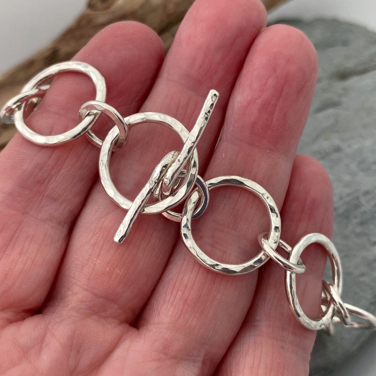 Chunky silver chain bracelet 4