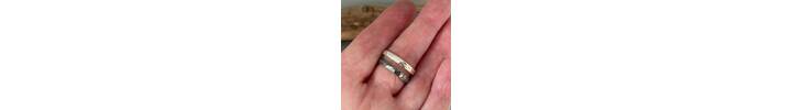 Chunky hammered silver ring 5