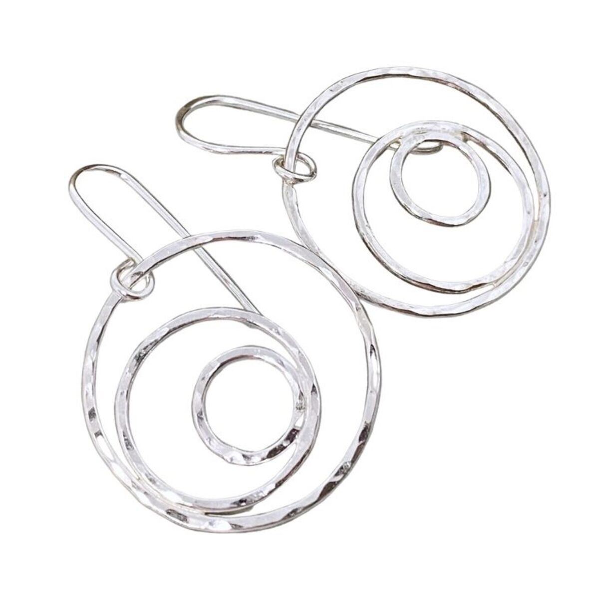 Silver circle earrings