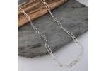 Handmade silver long links chain necklace