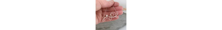 Silver wave pendant