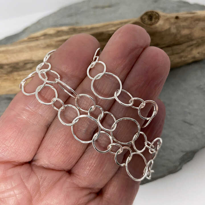 Delicate silver chain necklace sales