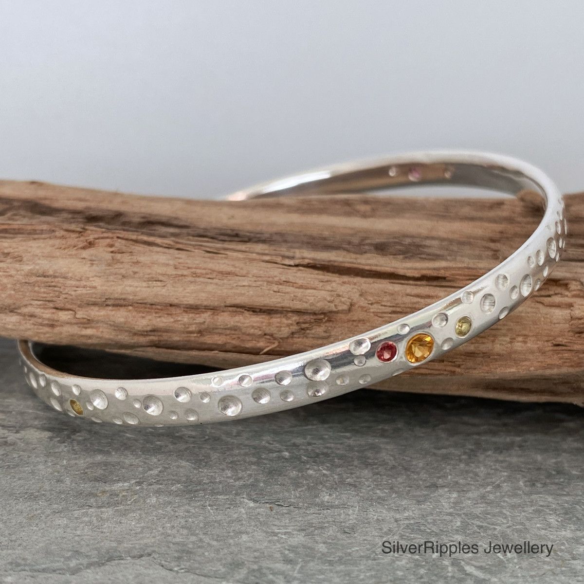 Silver and Sapphire bangle 4