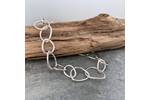 Hammered silver chain bracelet