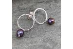 Circle stud pearl earrings 3