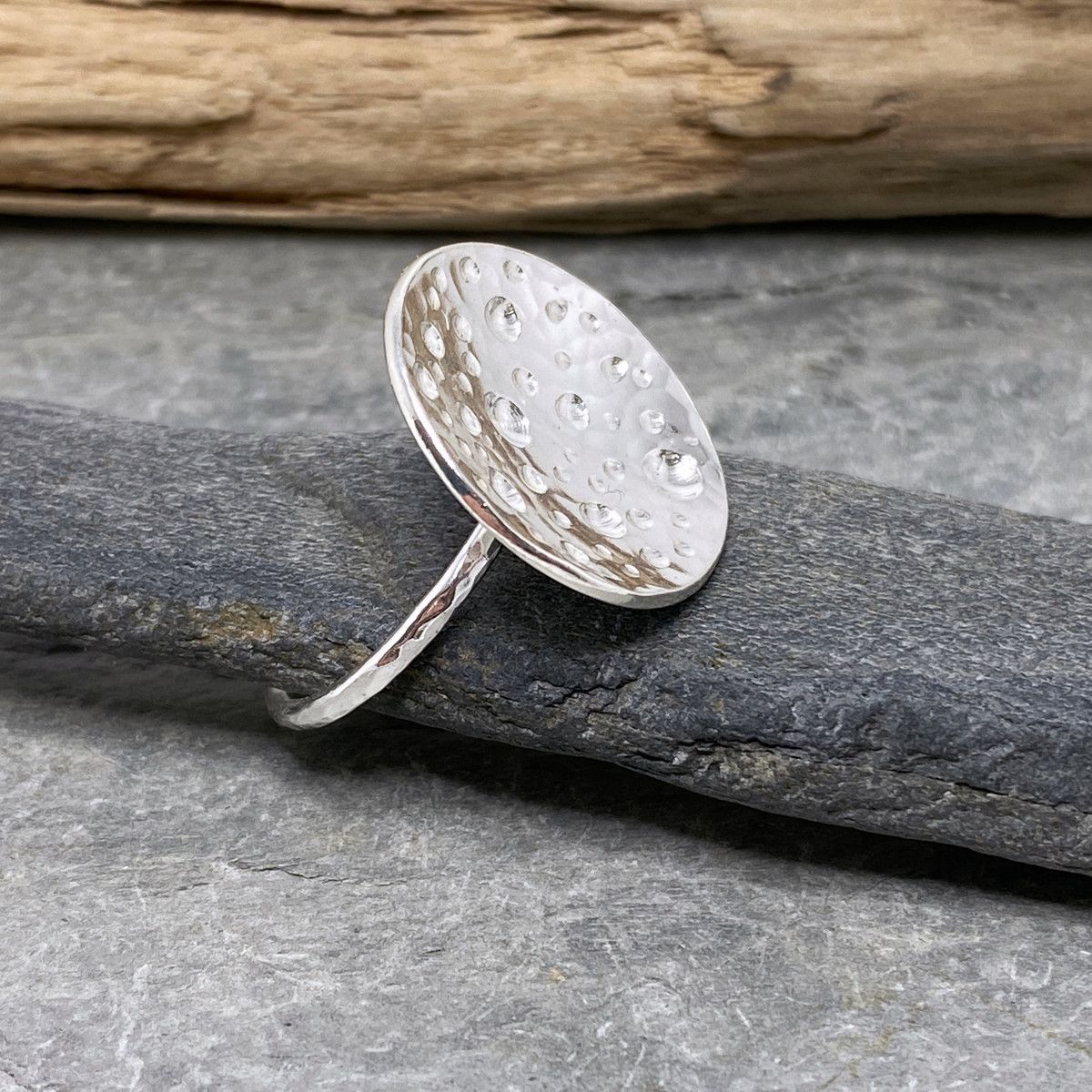 Round topped silver ring