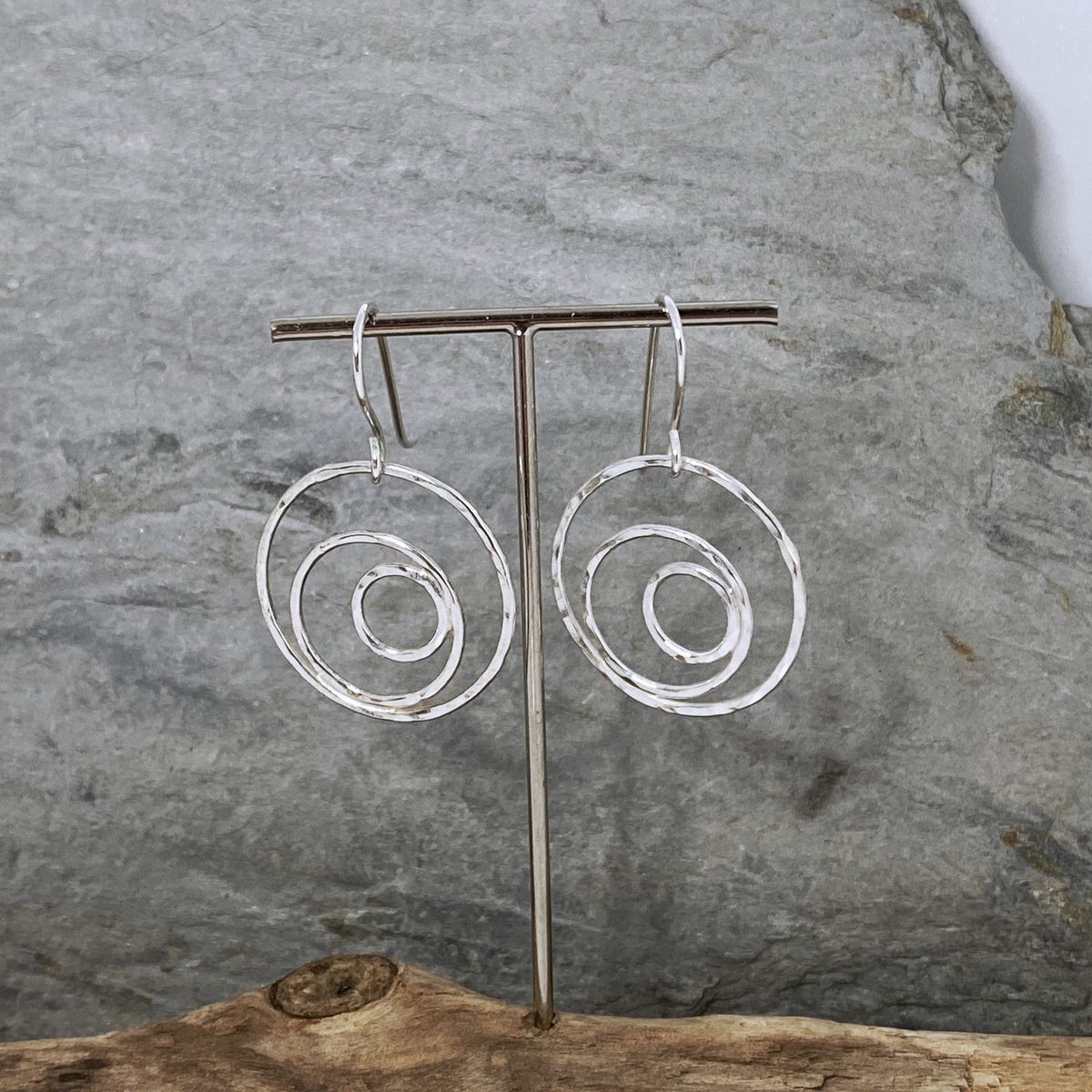 Silver circle earrings