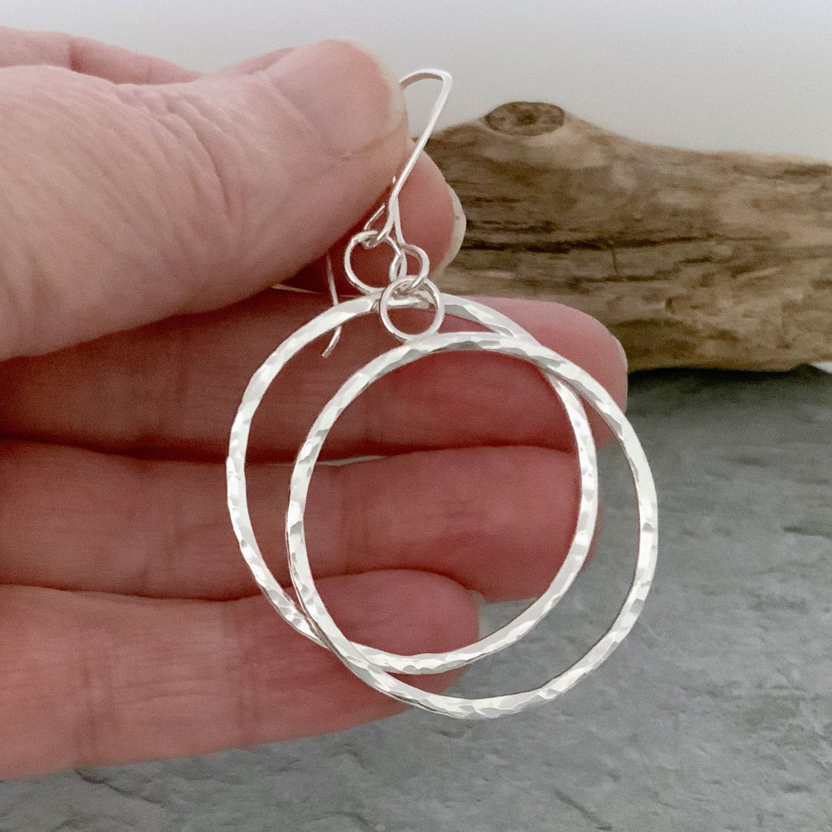 Silver hoop earrings 3