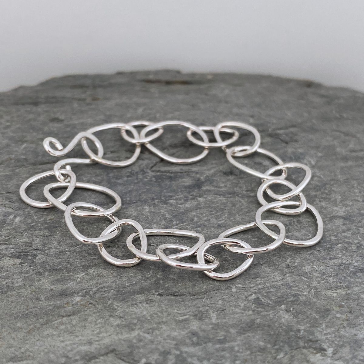 Hammered silver bracelet