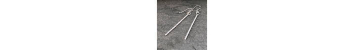 Silver stick earrings 2