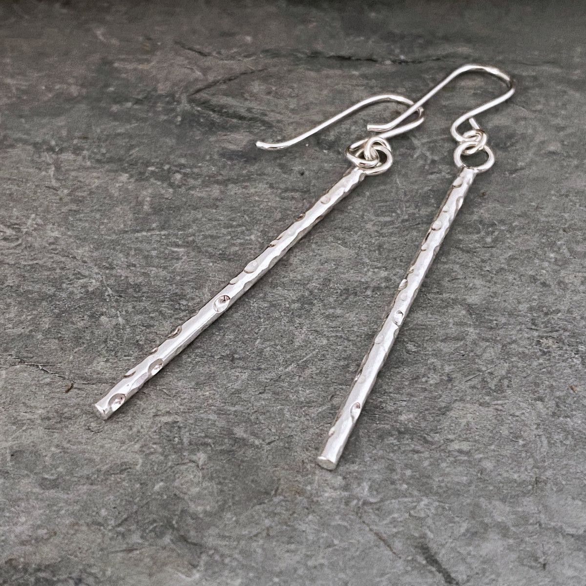 Silver stick earrings 2