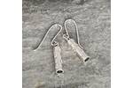 Silver tube earrings