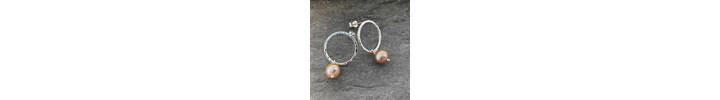 Pink pearl earrings