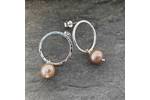 Pink pearl earrings