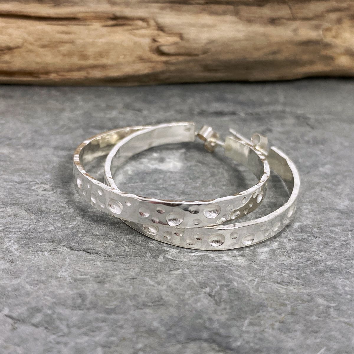 Large silver hoops 2