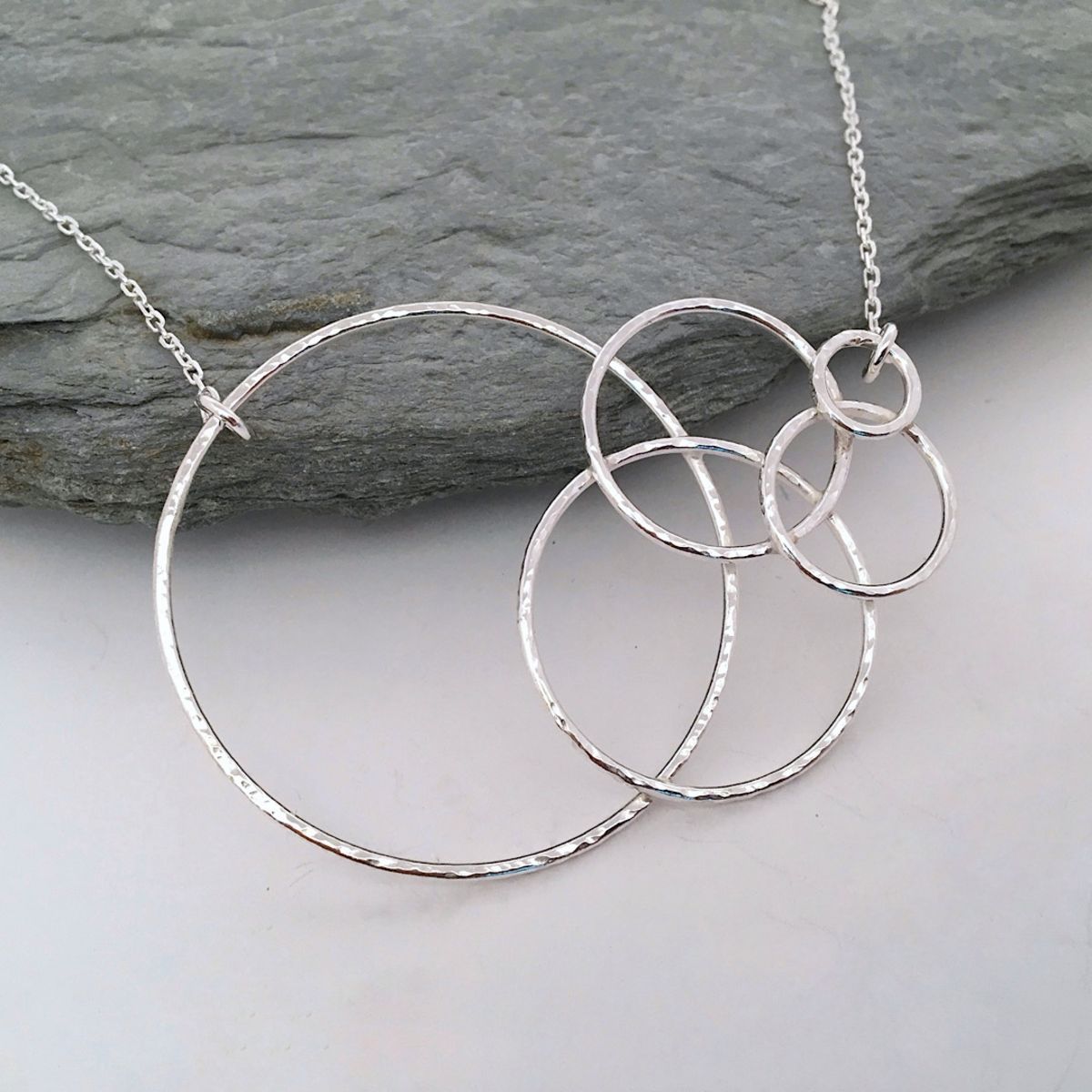 Silver wave necklace