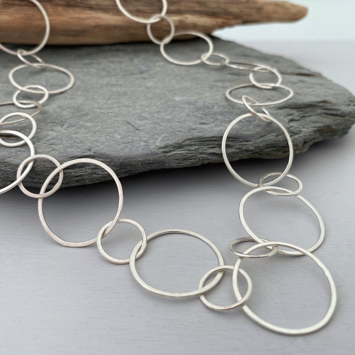 Brushed satin silver chain necklace 4 Brushed satin silver chain necklace 4