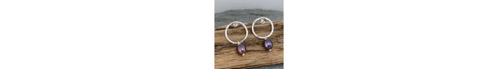 Circle stud pearl earrings 4