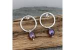 Circle stud pearl earrings 4
