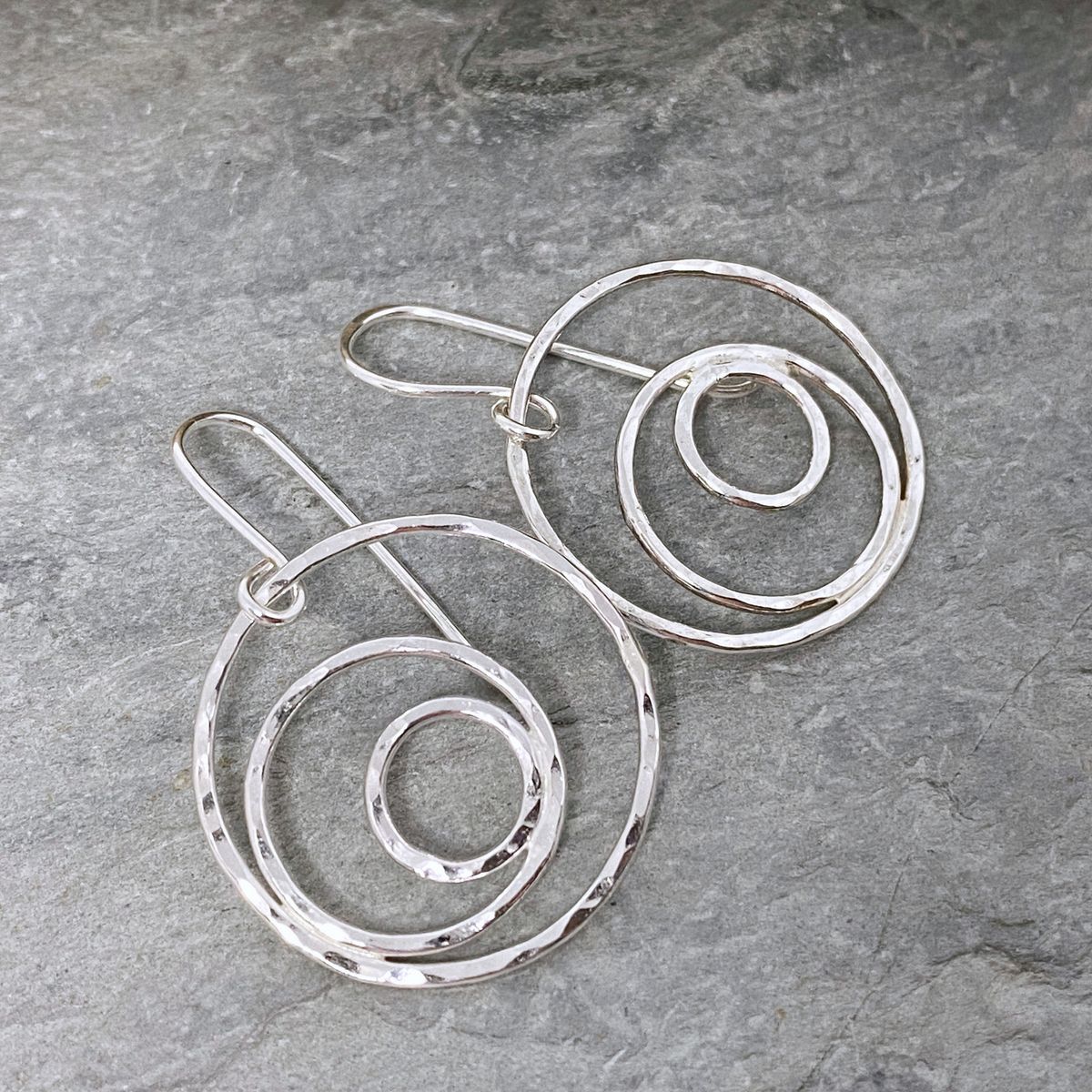 Silver circle earrings 3