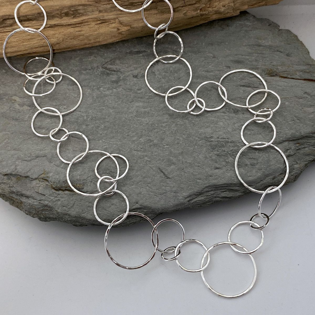 Handmade solid silver chain necklace 