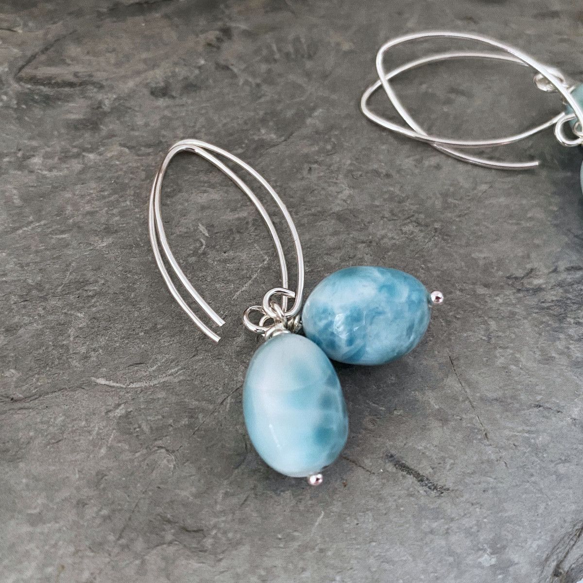 Larimar earrings 2