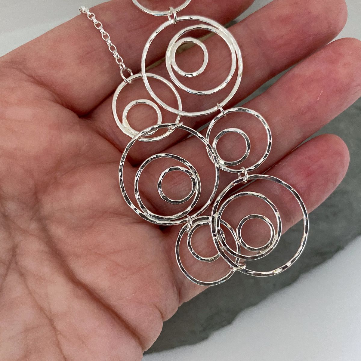 Silver circle necklace 3