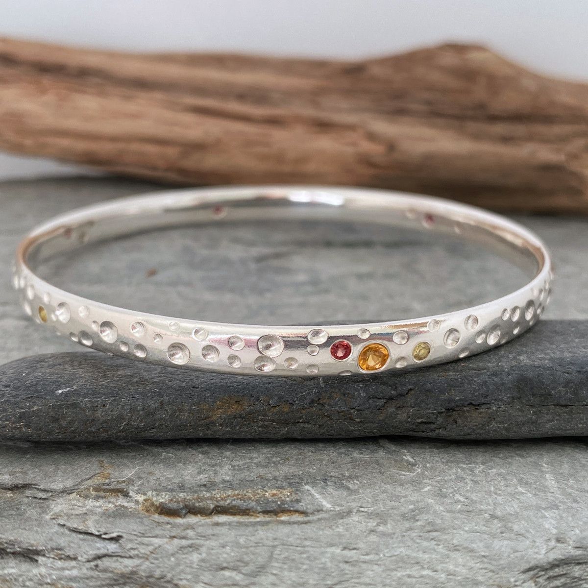 Silver and Sapphire bangle 2