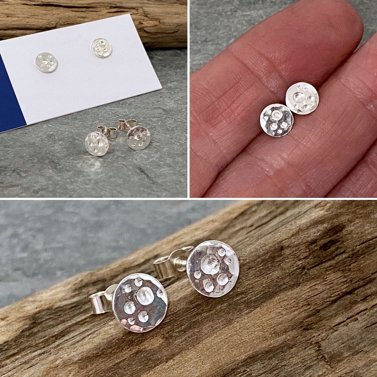 Tiny silver stud earrings