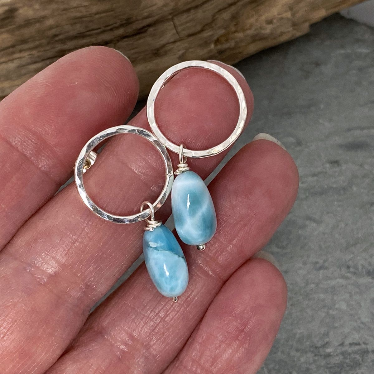 Larimar earrings 3