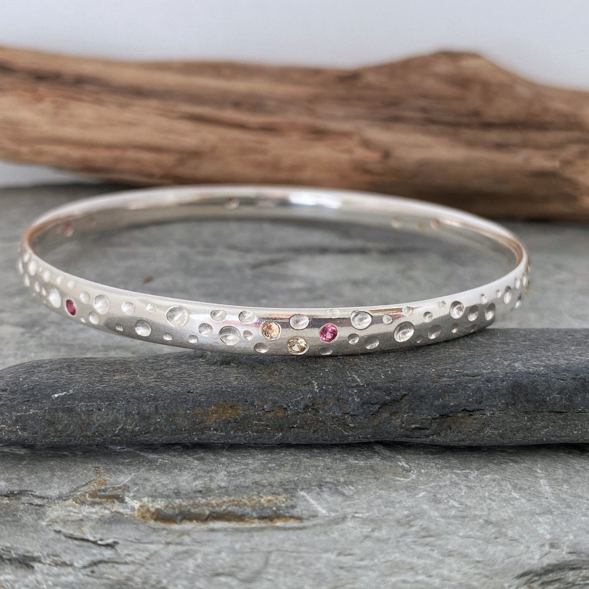 Silver and Sapphire bangle 3