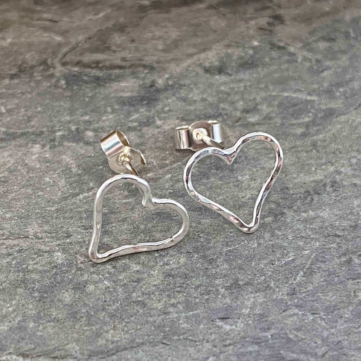 Silver heart studs 3