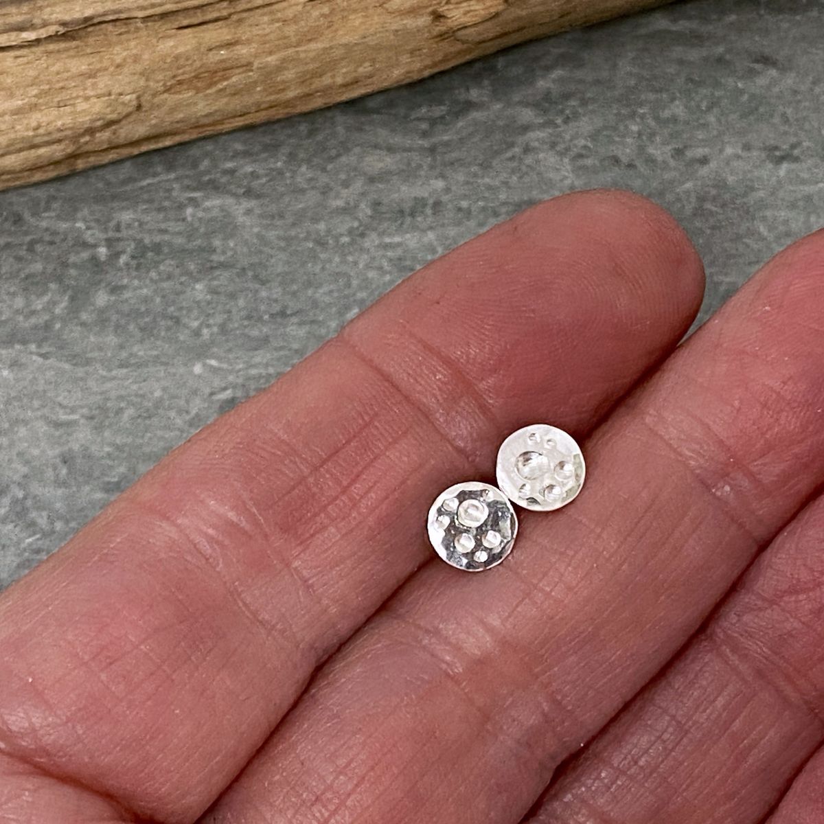 Round silver studs 2