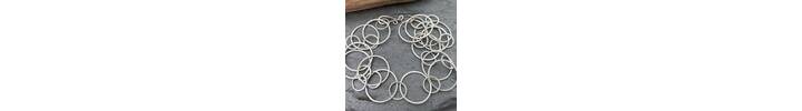 Brushed satin silver chain necklace 3