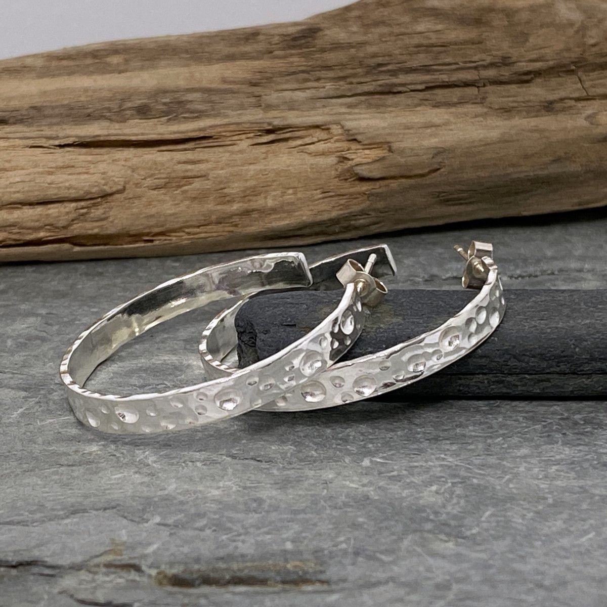 Silver hoop earrings 4