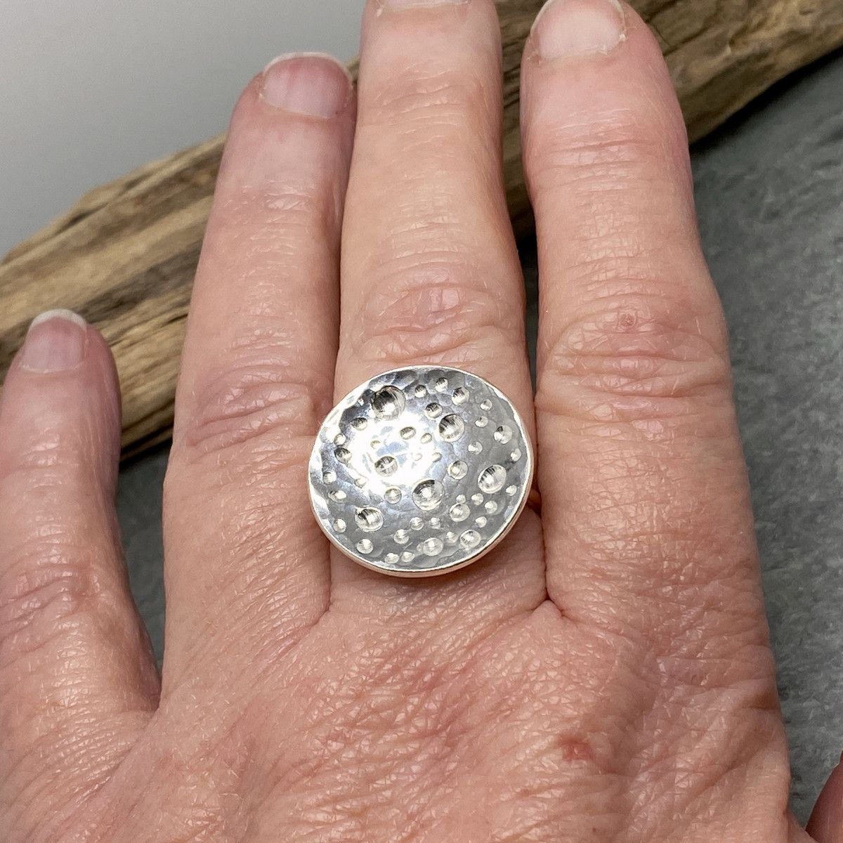 Round topped silver ring 3