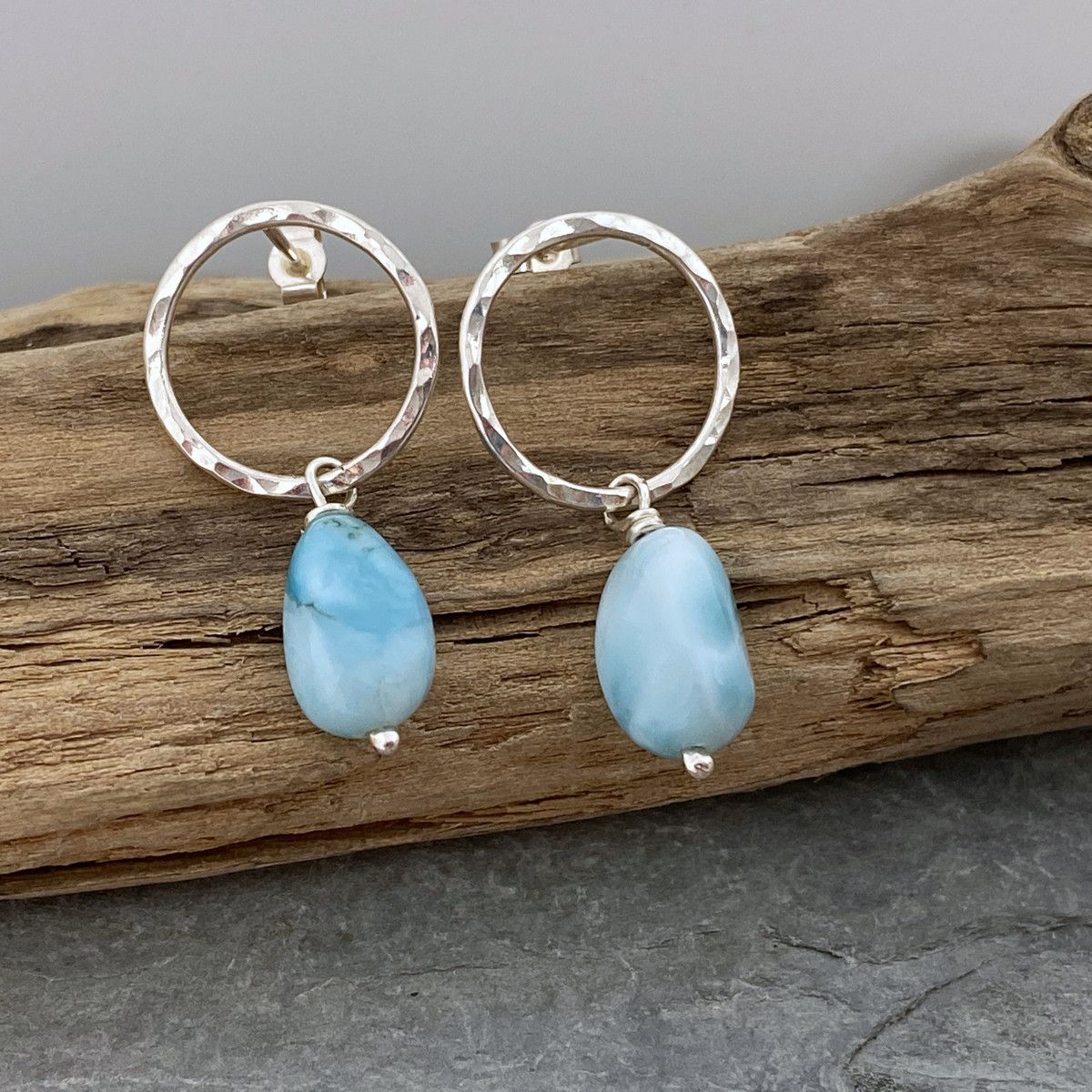 Larimar earrings 2