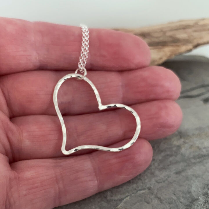 Silver heart pendant Shop SilverRipples Jewellery Handmade Silver