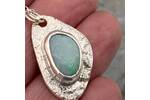 Green blue Australian Opal necklace 2