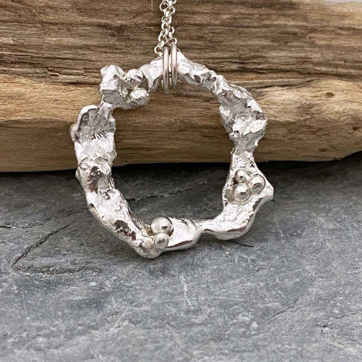 Organic silver necklace 5