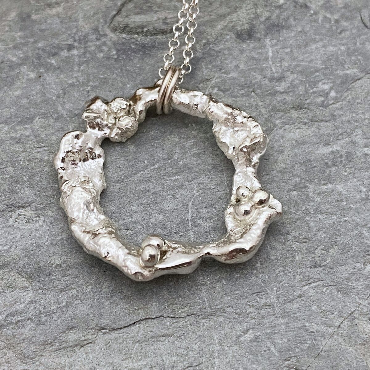 Organic silver necklace 4