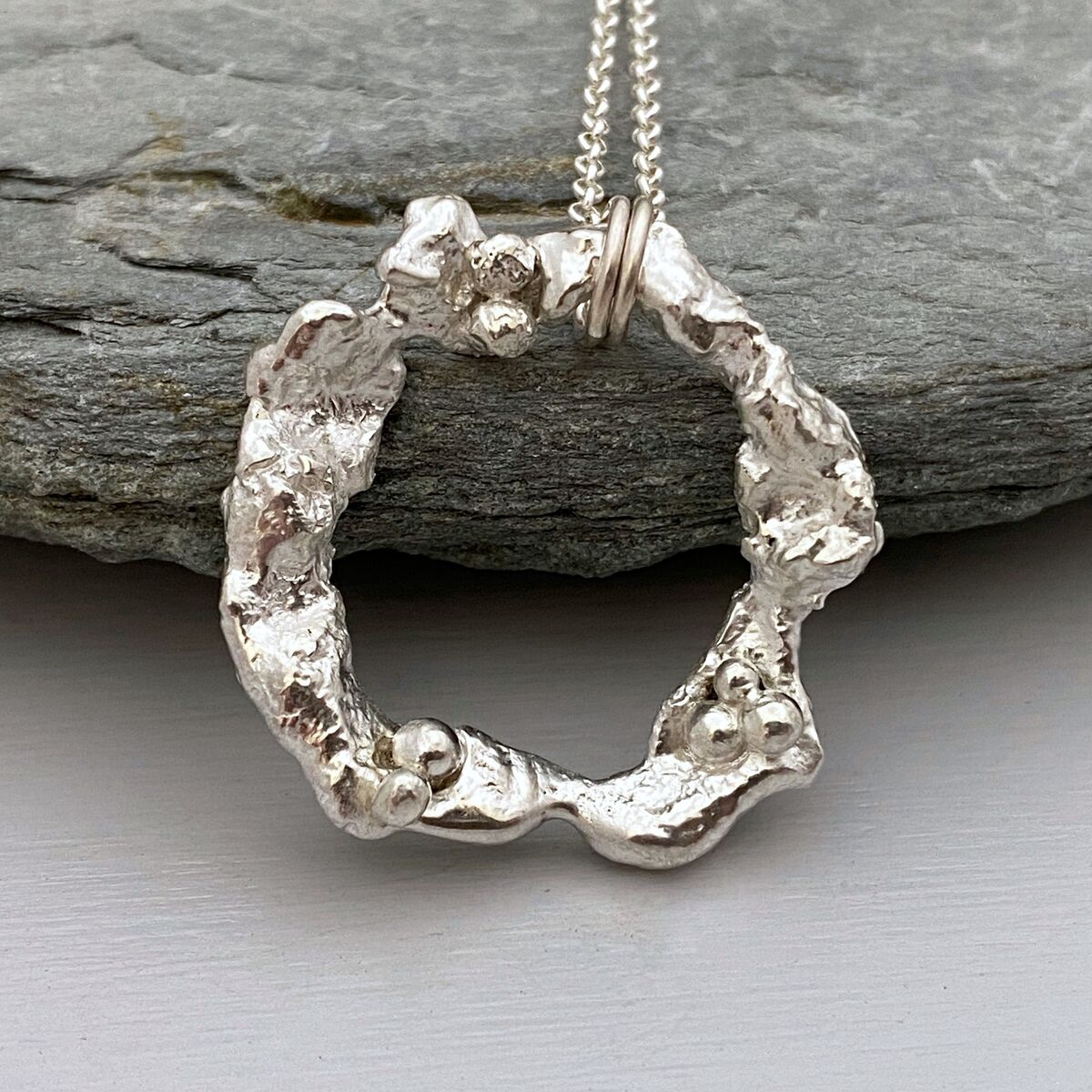 Organic silver necklace 3