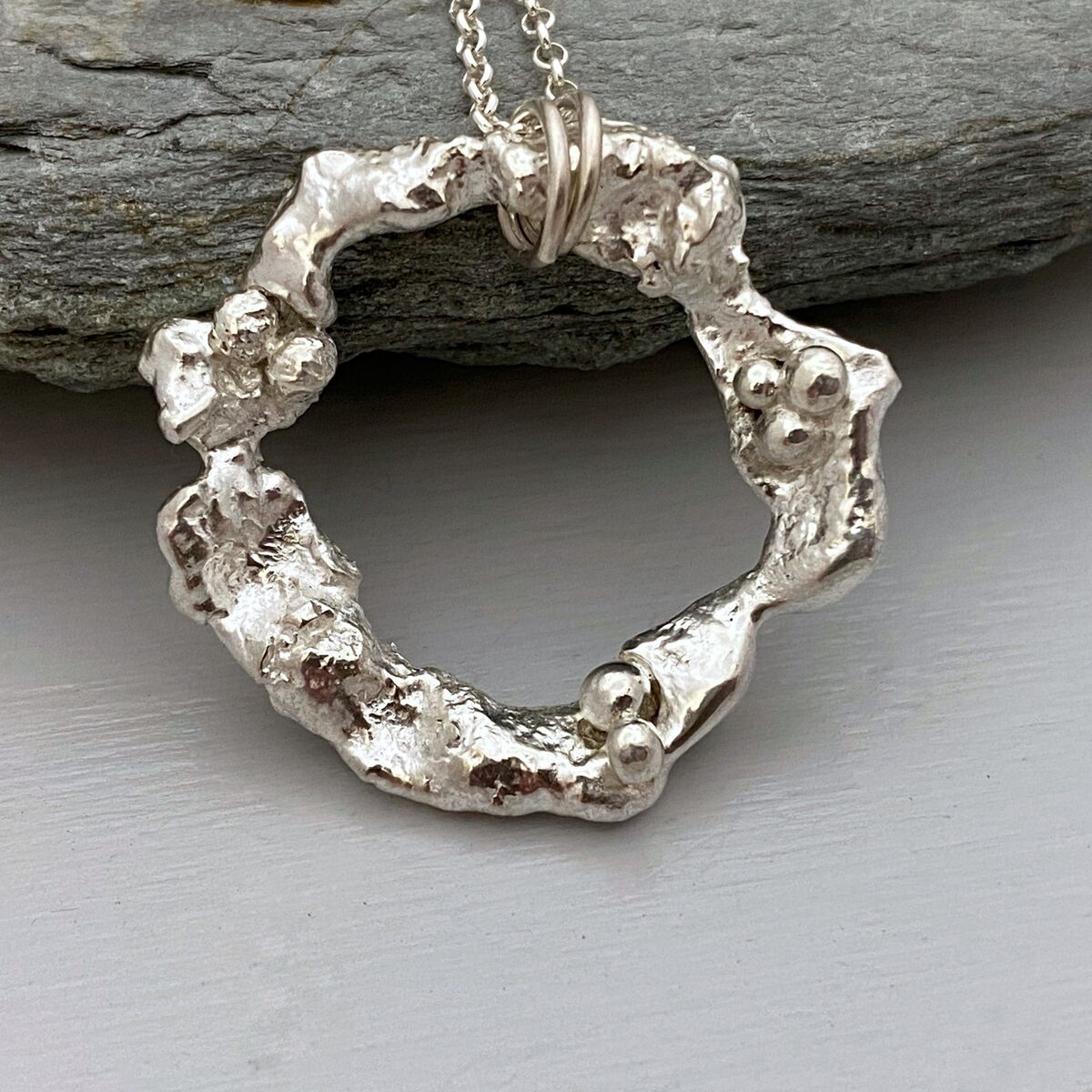 Organic silver necklace