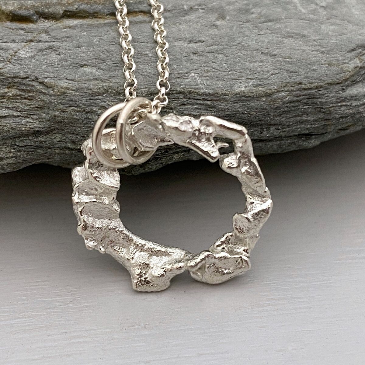 Recycled silver necklace