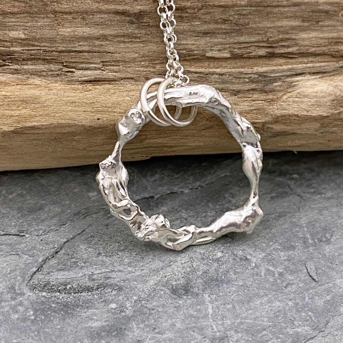 Recycled silver pendant