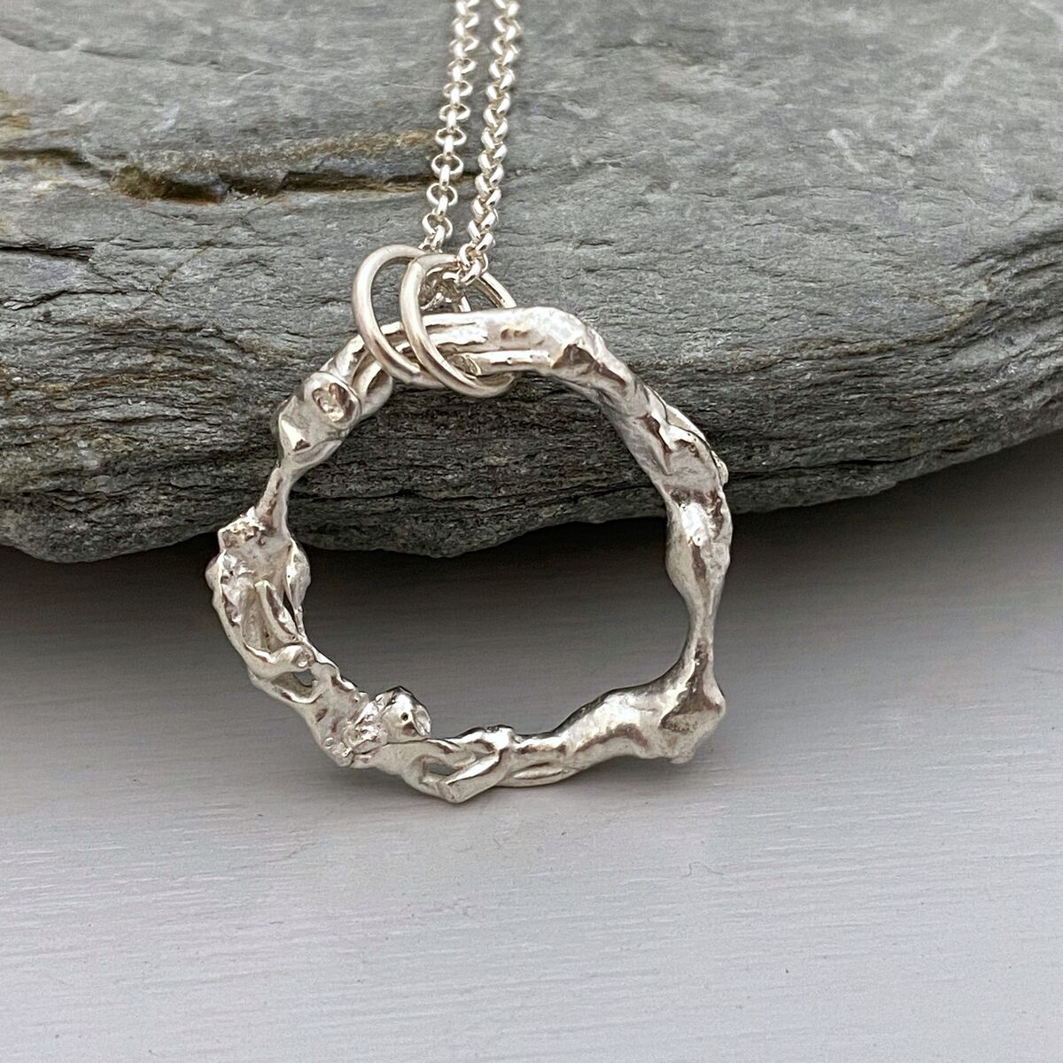Recycled silver pendant 3